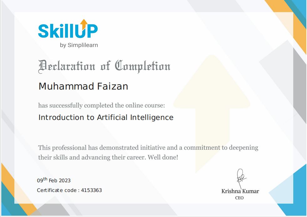 Introduction to Artificial Intelligence (SkillUp by Simplilearn)